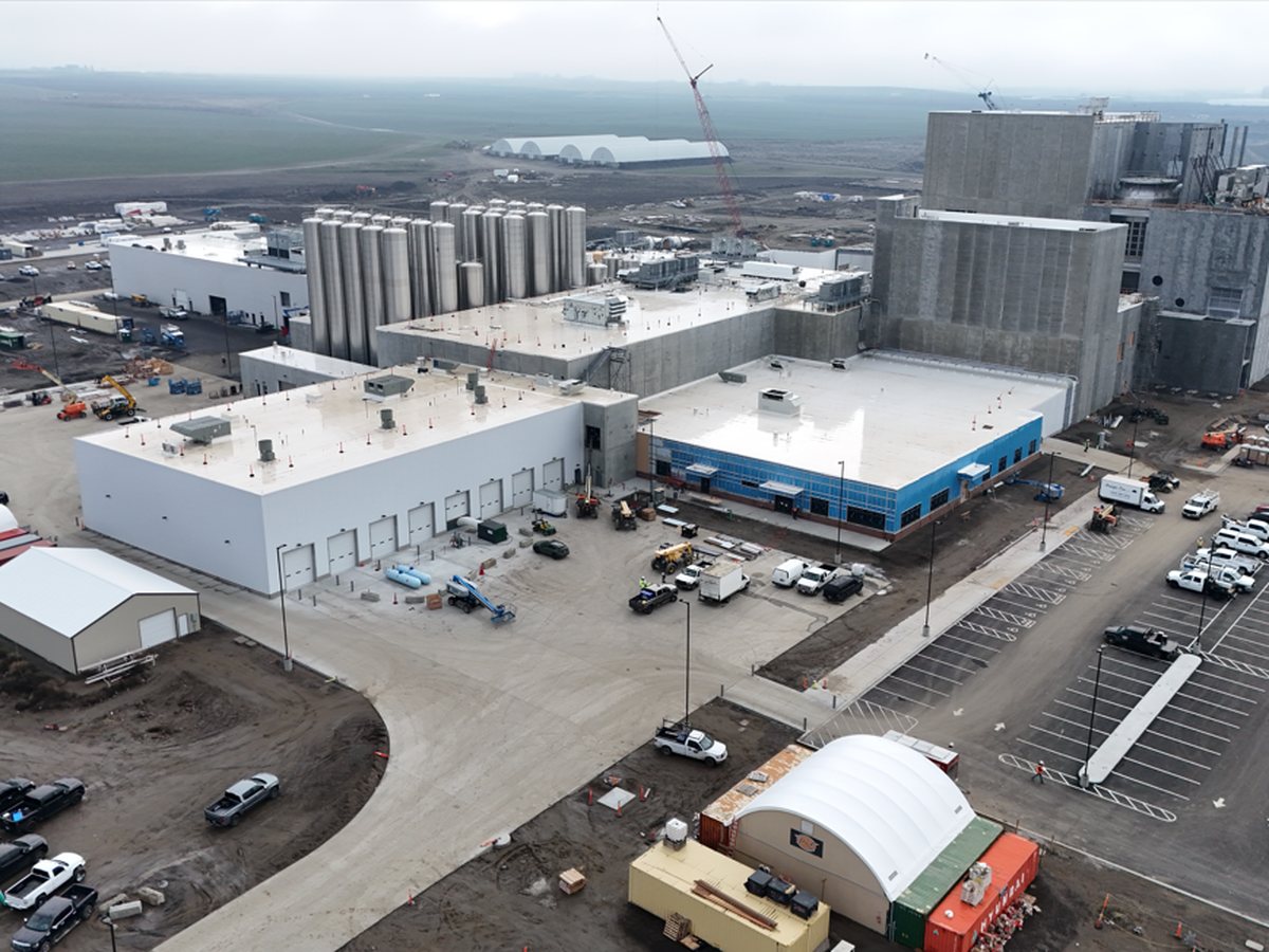 Aerial view of the Darigold plant under construction in Pasco, Washington